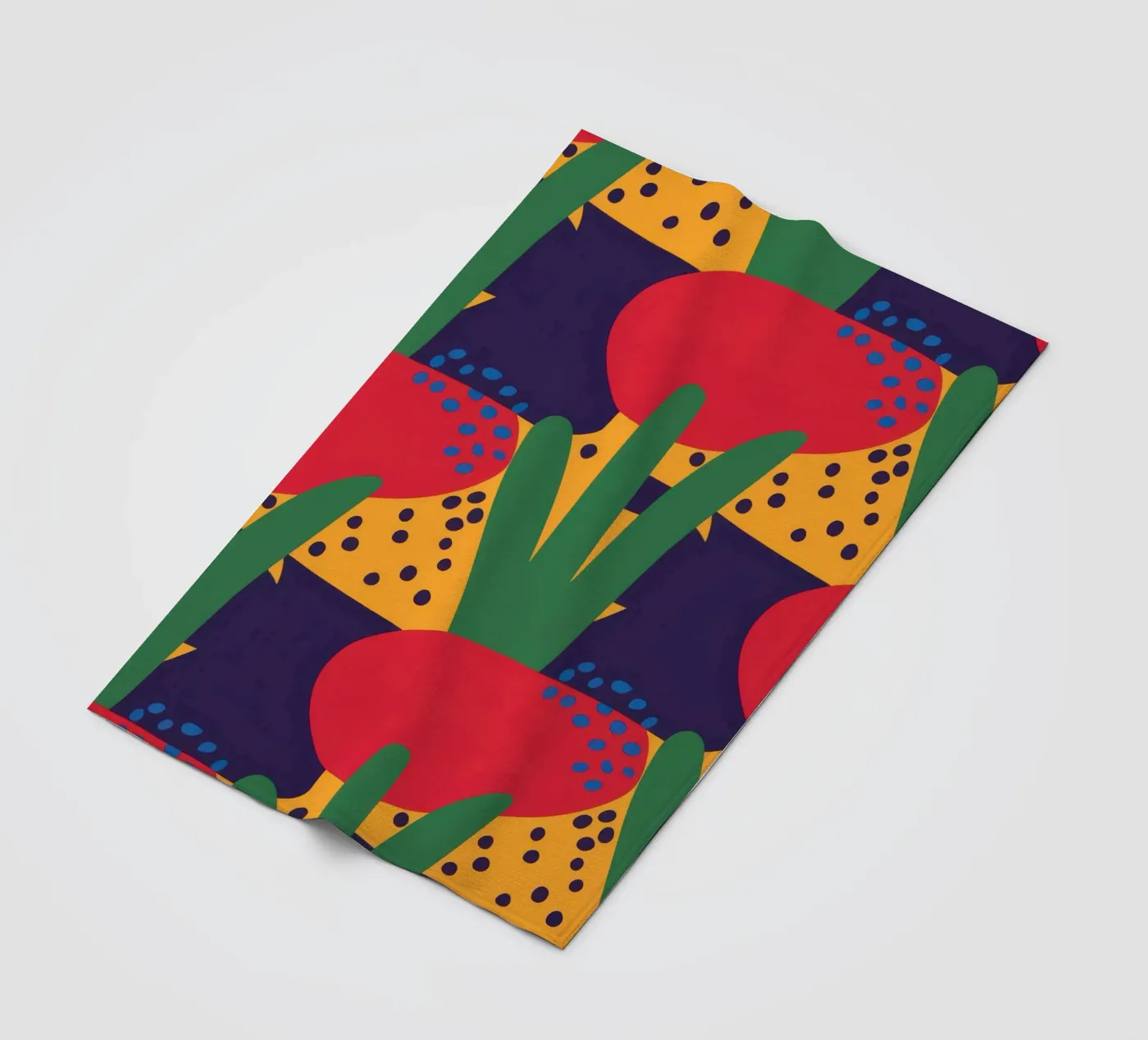 Red Beast Pattern fleece blanket by Thistle Bloom