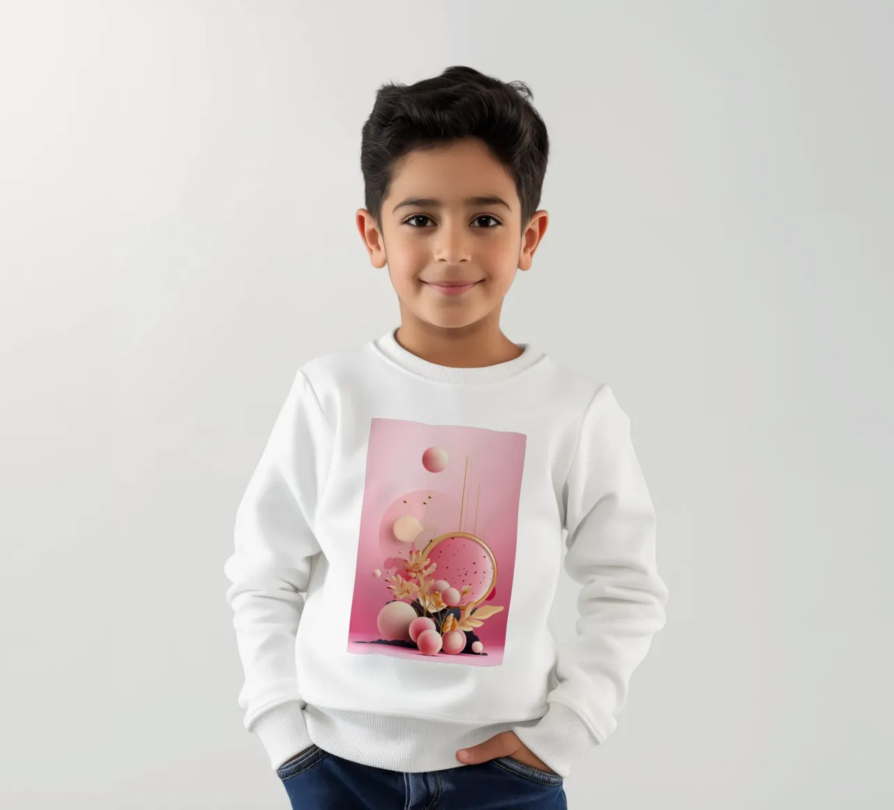 Bubblegum Oro Astratto Floreale 6 felpa bambino da Tameo