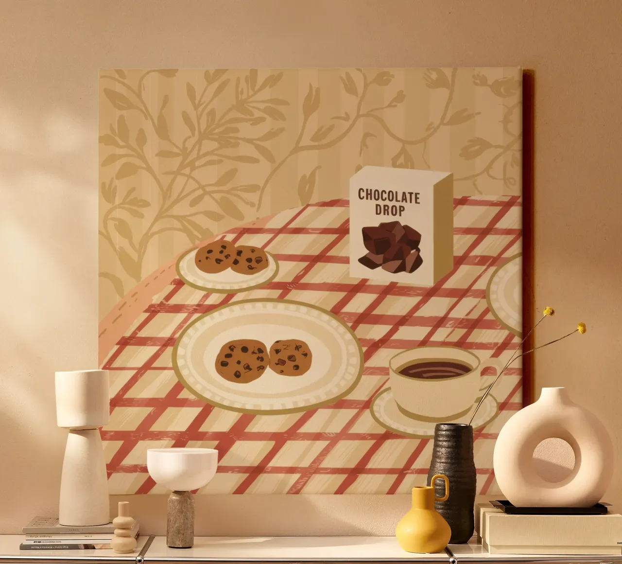 Momento biscotto accogliente tela con Cornice a cassetta da Frosh Pallete