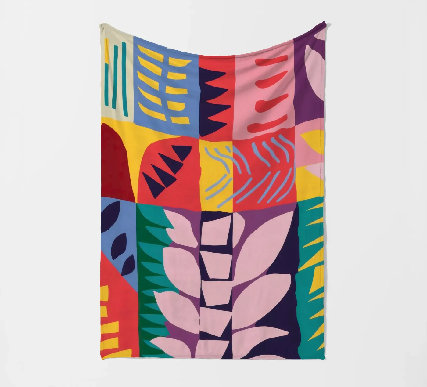 Patchwork Pattern Grid Fleecedecke von Obs Canvas