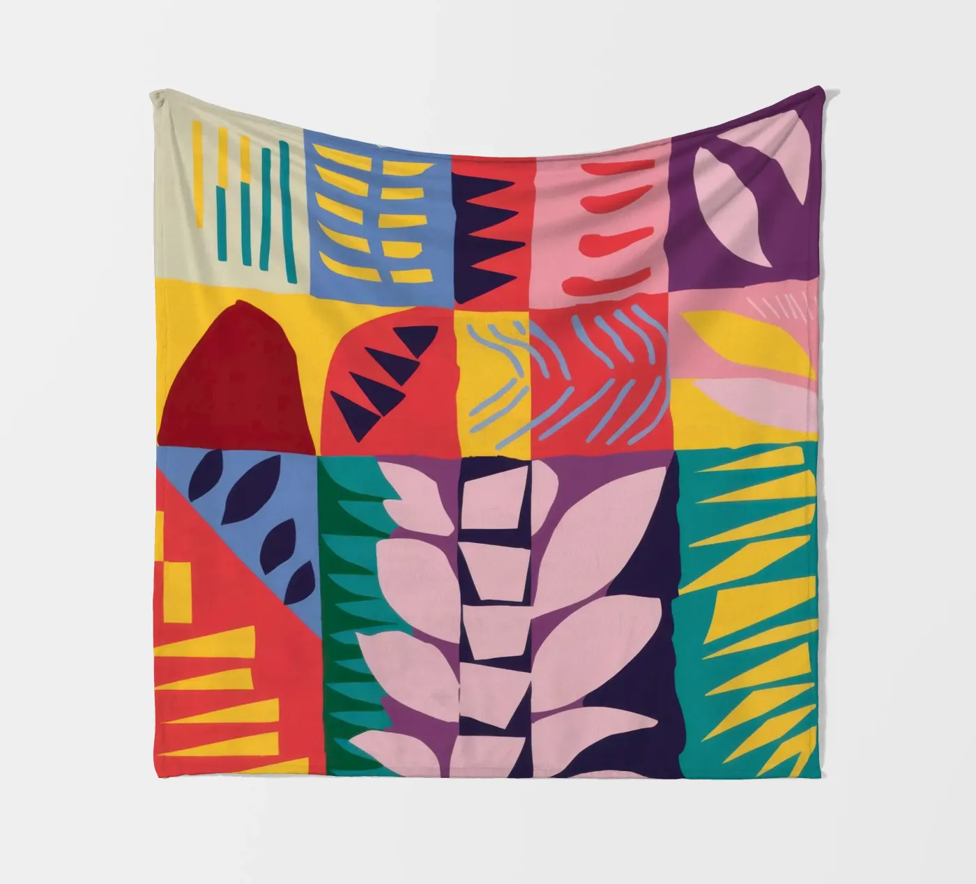 Patchwork Pattern Grid Fleecedecke von Obs Canvas