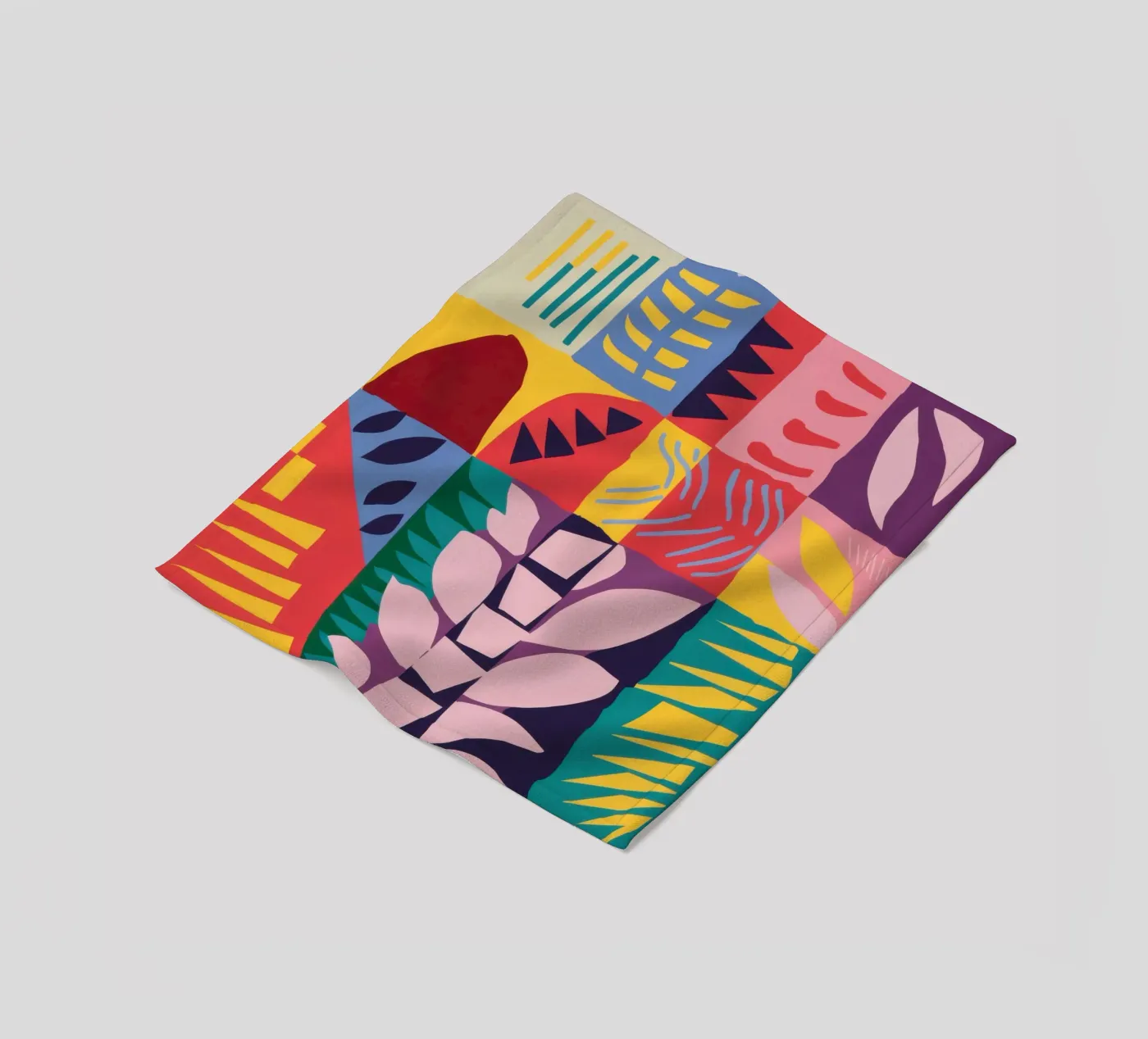 Patchwork Pattern Grid Fleecedecke von Obs Canvas