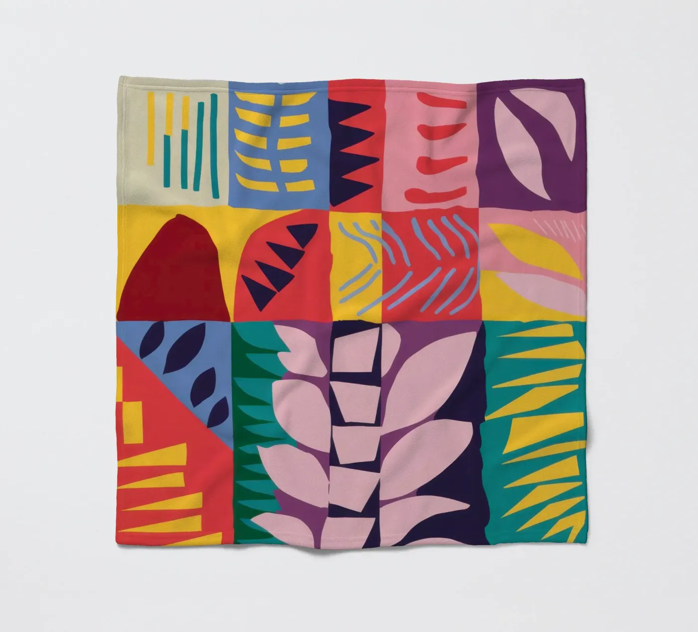 Patchwork Pattern Grid Fleecedecke von Obs Canvas