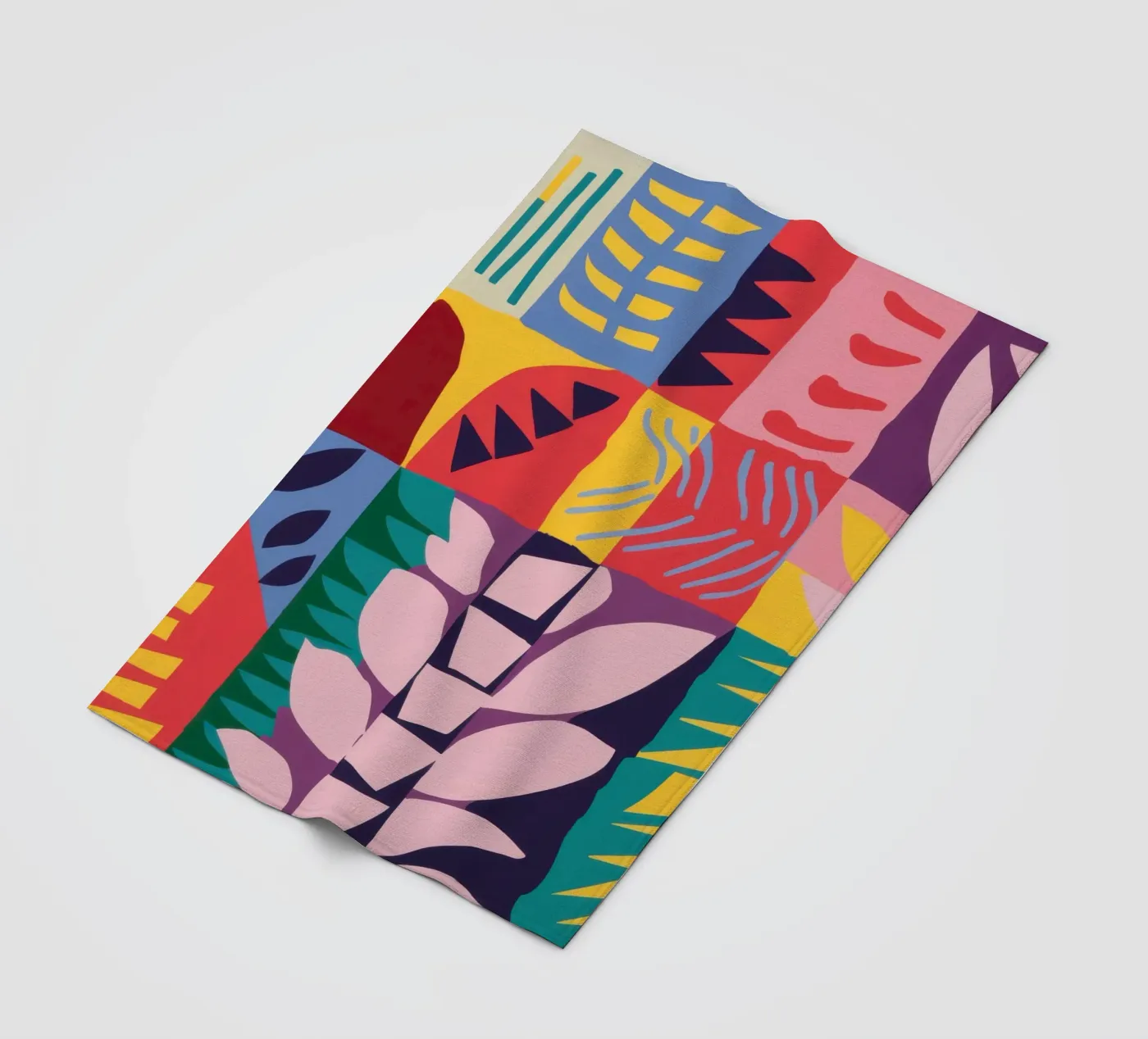Patchwork Pattern Grid Fleecedecke von Obs Canvas