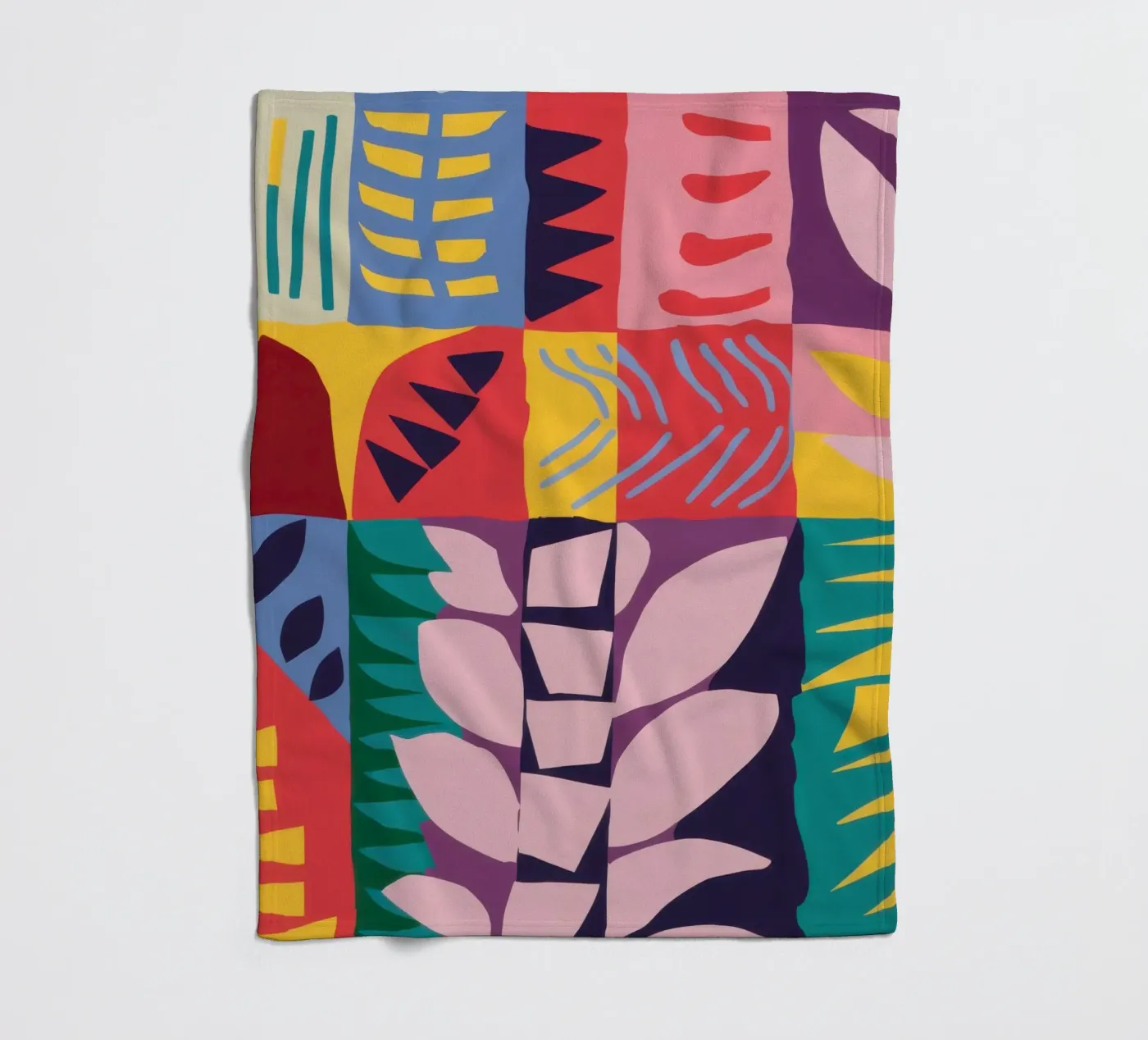 Patchwork Pattern Grid Fleecedecke von Obs Canvas