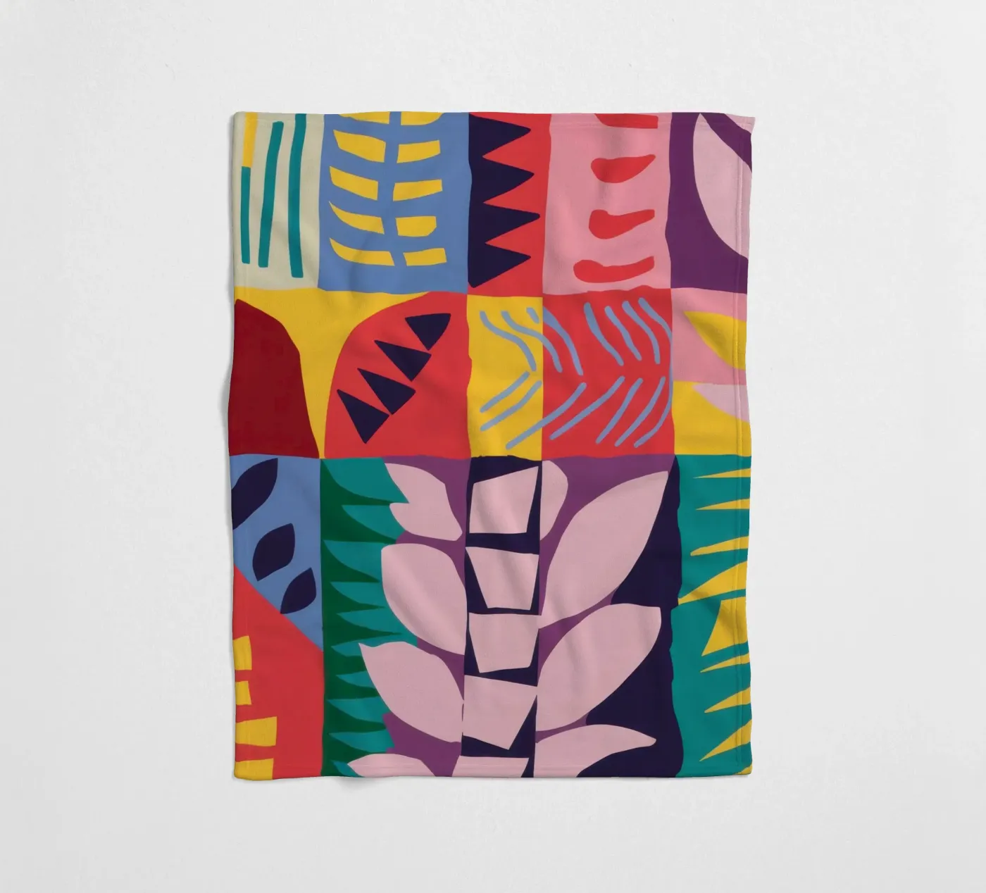 Patchwork Pattern Grid Fleecedecke von Obs Canvas