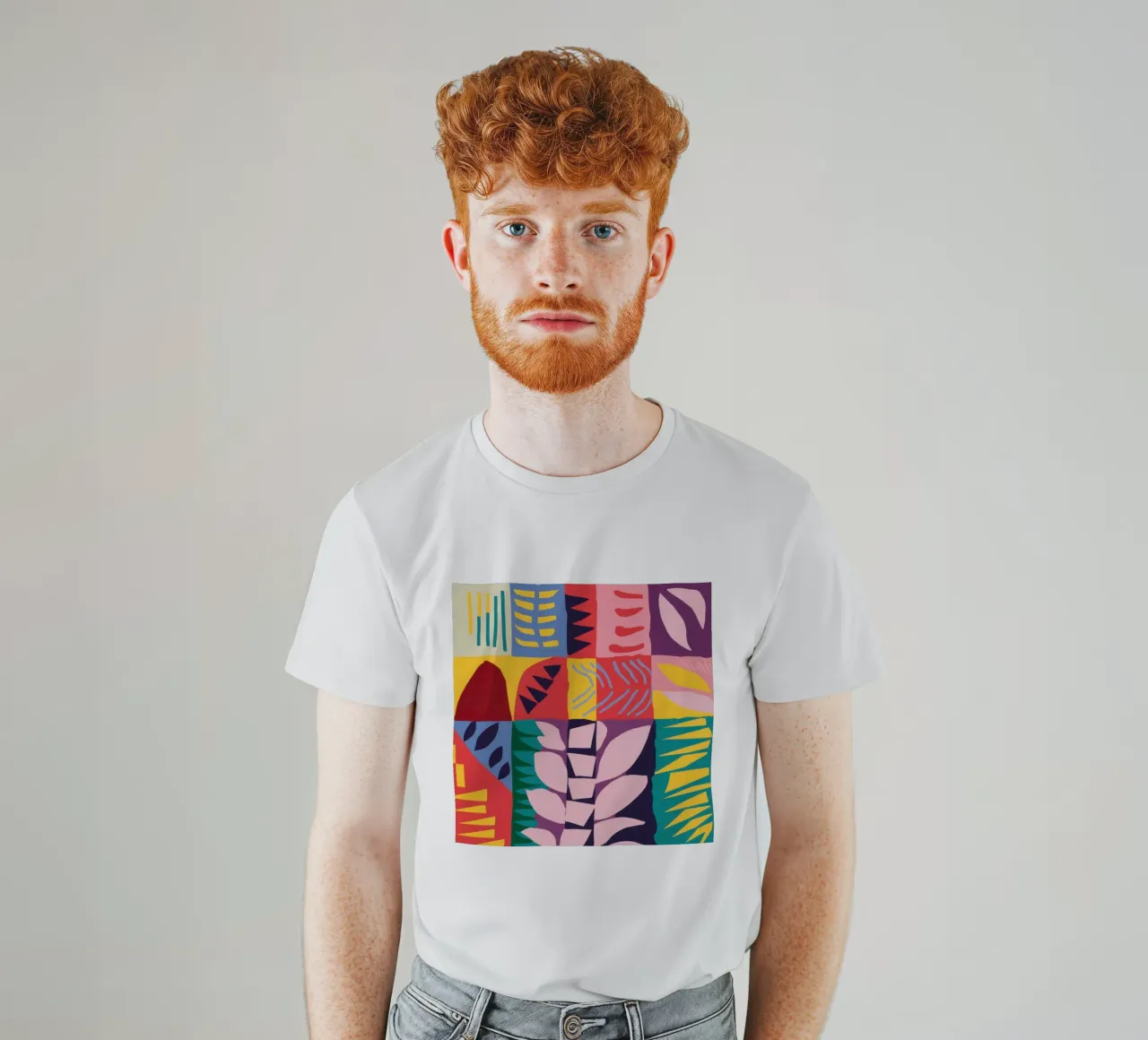 Patchwork-Muster Raster T-Shirt von Obs Canvas