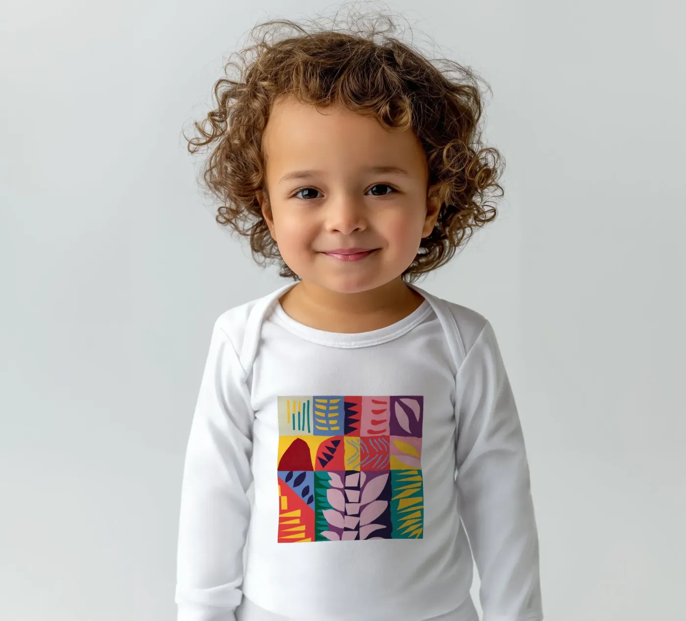 Patchwork Pattern Grid body manches longues de Obs Canvas