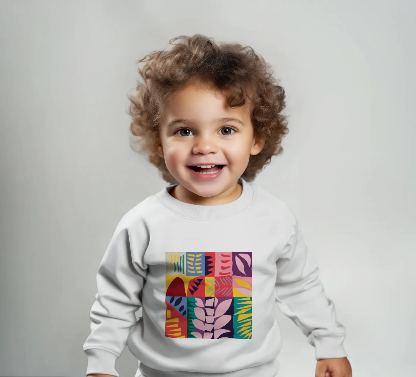 Patchwork Pattern Grid Baby Sweatshirt von Obs Canvas