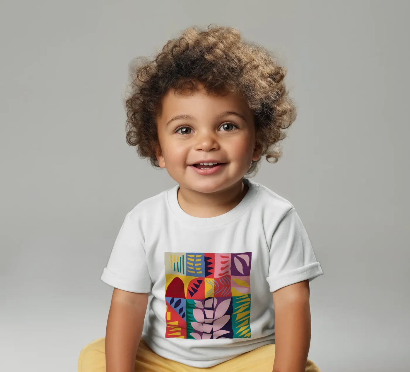 Patchwork Pattern Grid baby t-shirt by Obs Canvas