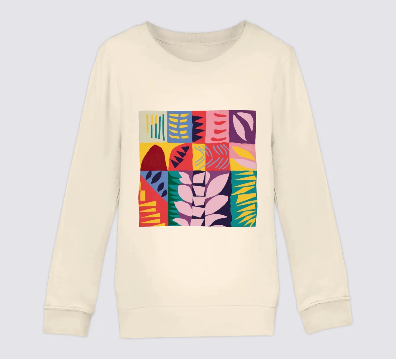 Patchwork Pattern Grid Kinder Sweatshirt von Obs Canvas