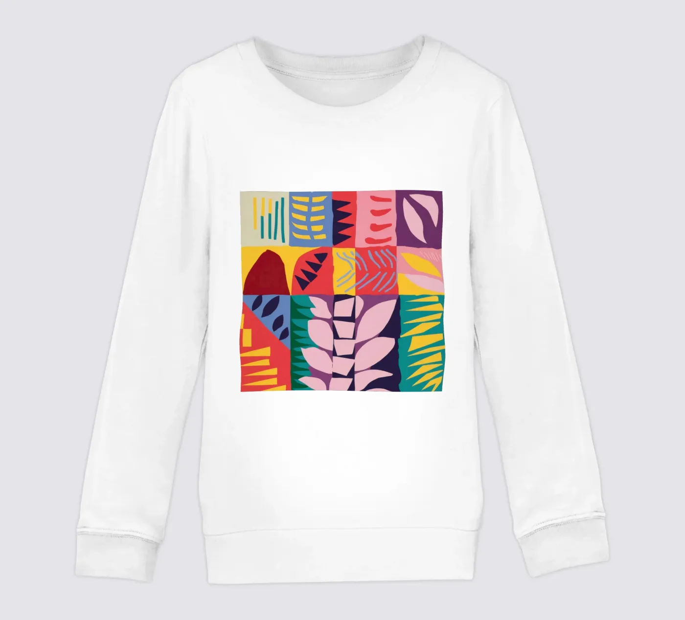 Patchwork Pattern Grid Kinder Sweatshirt von Obs Canvas