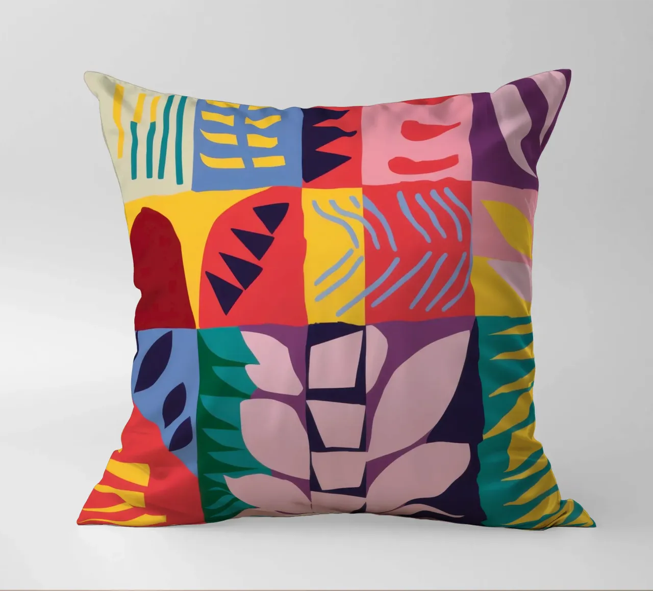Patchwork Pattern Grid decorative cushion by Obs Canvas
