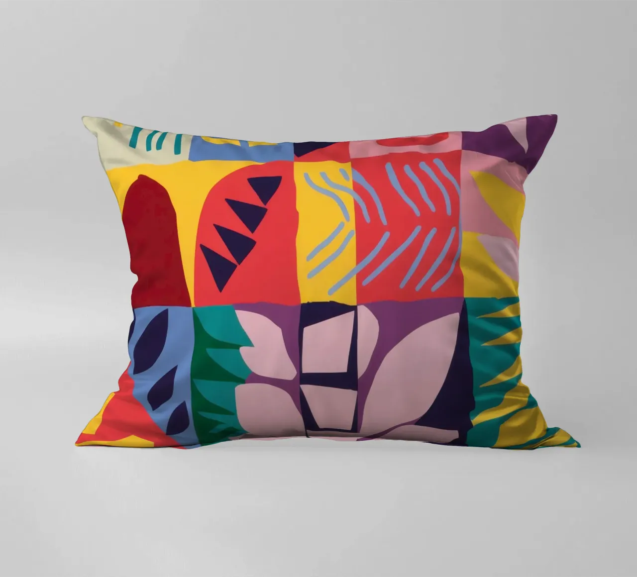 Patchwork Pattern Grid decorative cushion by Obs Canvas