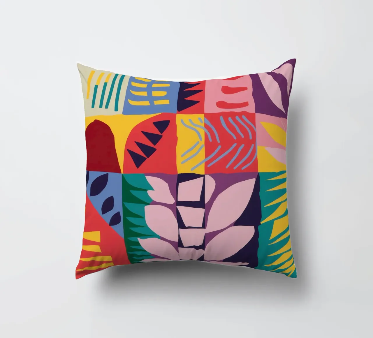 Patchwork Pattern Grid decorative cushion by Obs Canvas