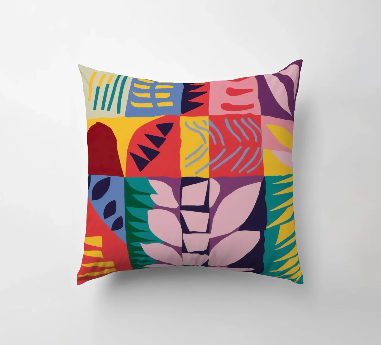 Patchwork Pattern Grid decorative cushion by Obs Canvas