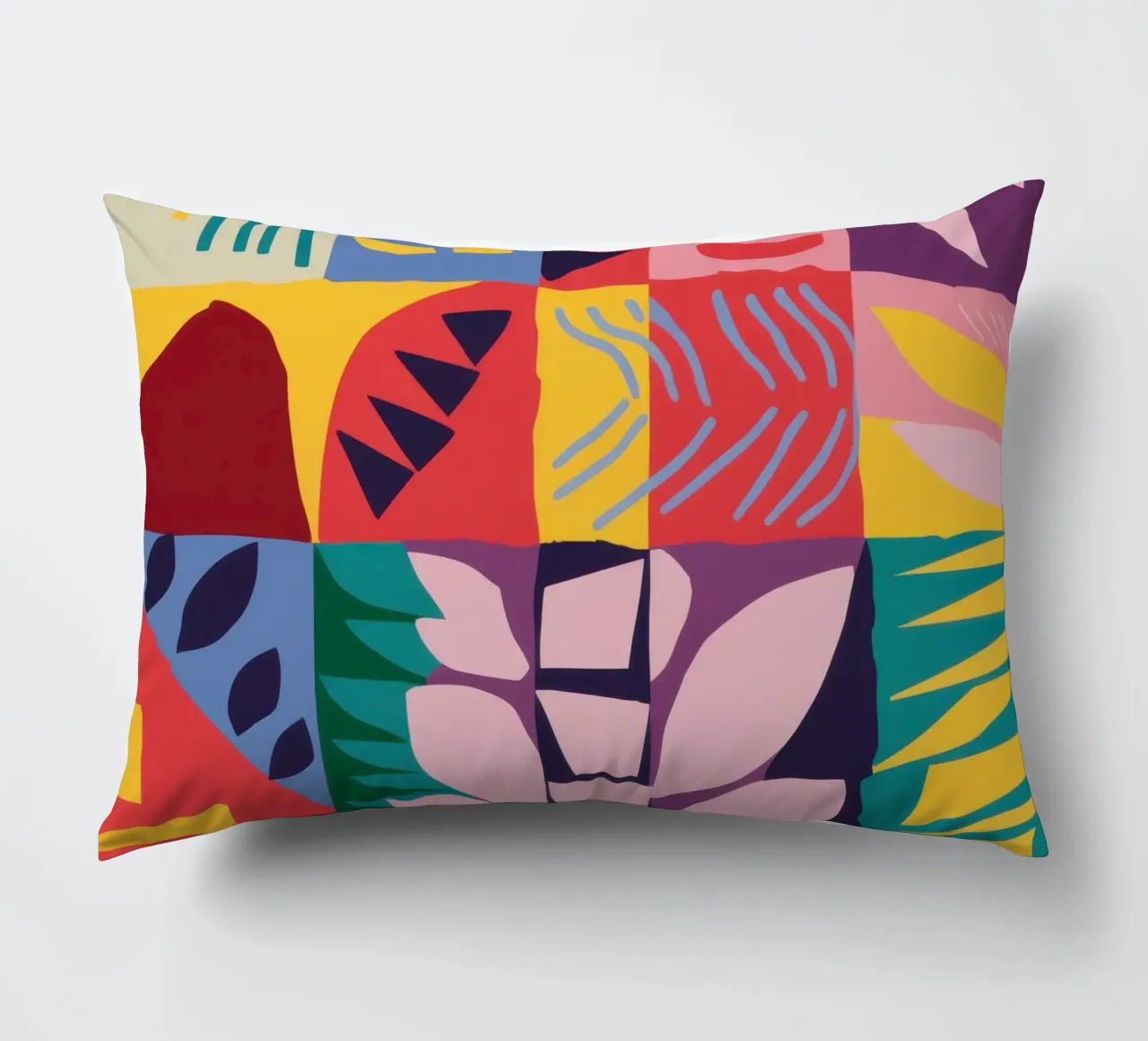 Patchwork Pattern Grid decorative cushion by Obs Canvas