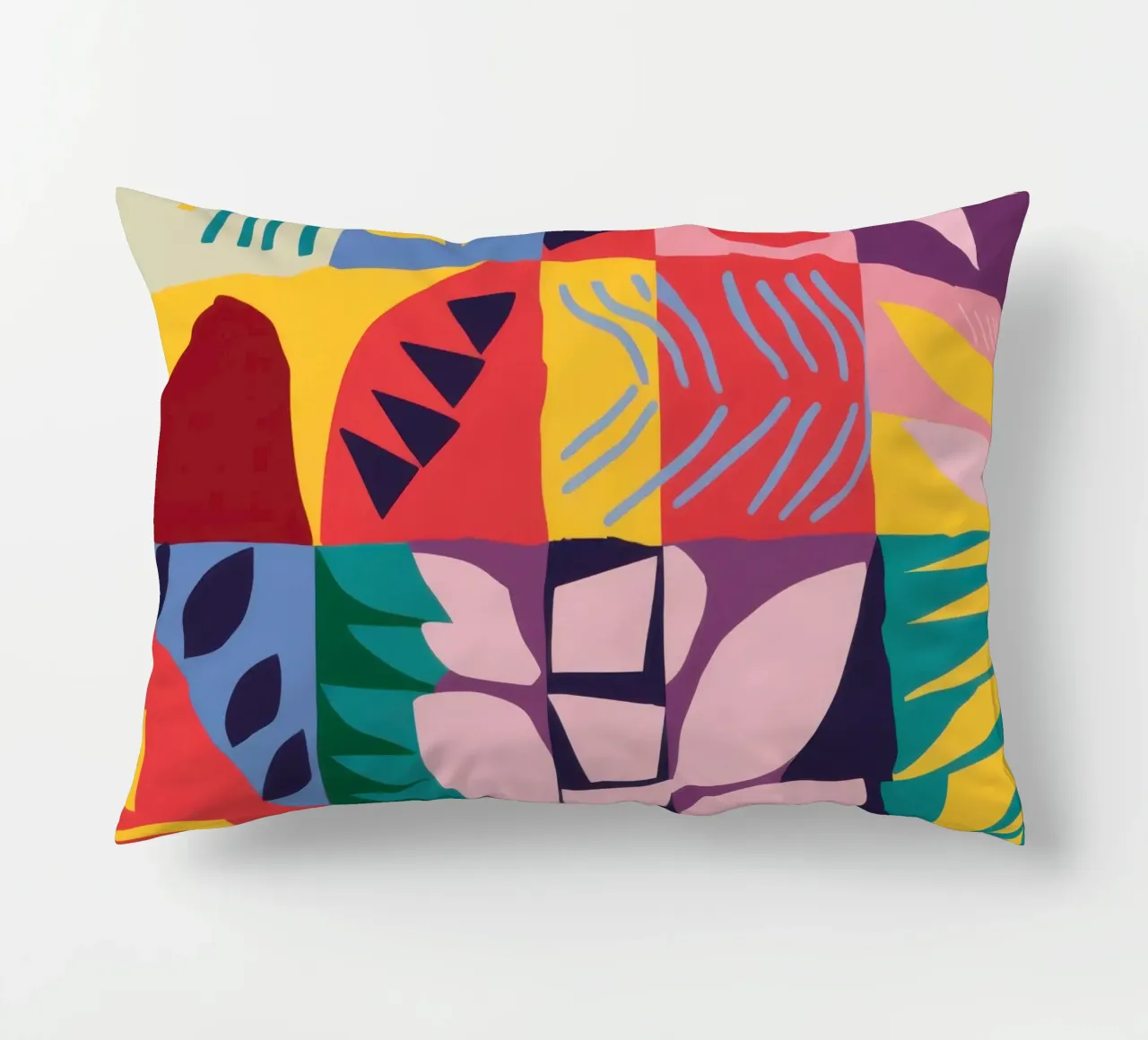 Patchwork Pattern Grid decorative cushion by Obs Canvas