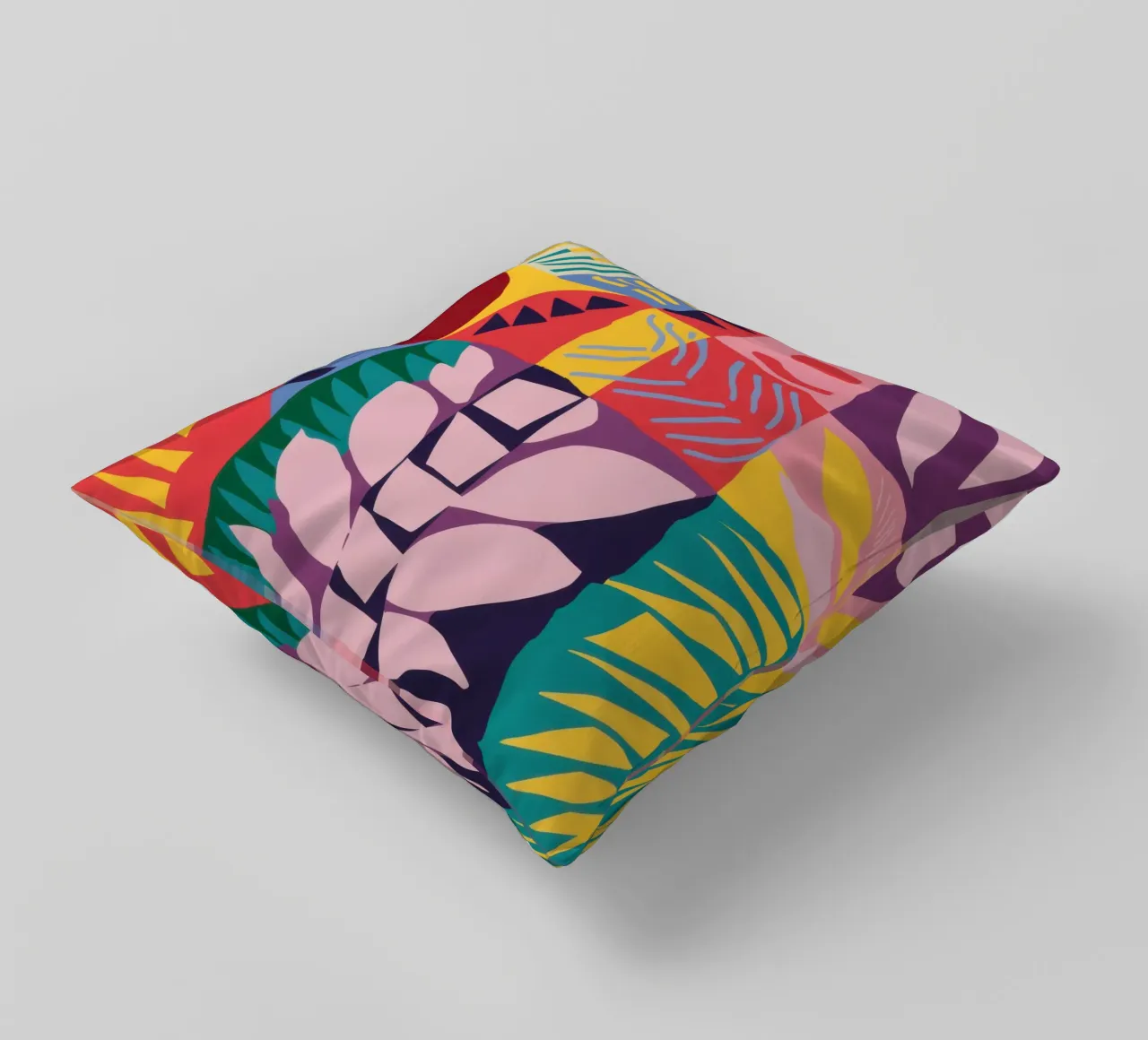 Patchwork Pattern Grid decorative cushion by Obs Canvas