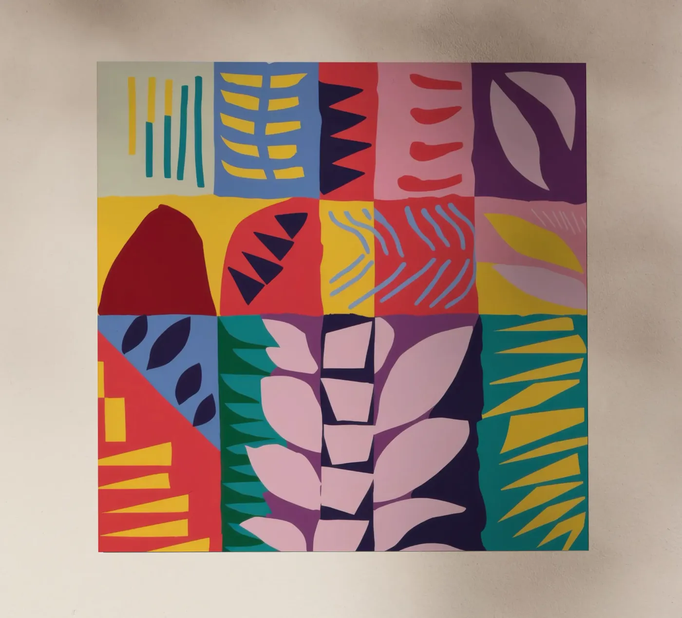 Patchwork Pattern Grid Backlit Folie von Obs Canvas