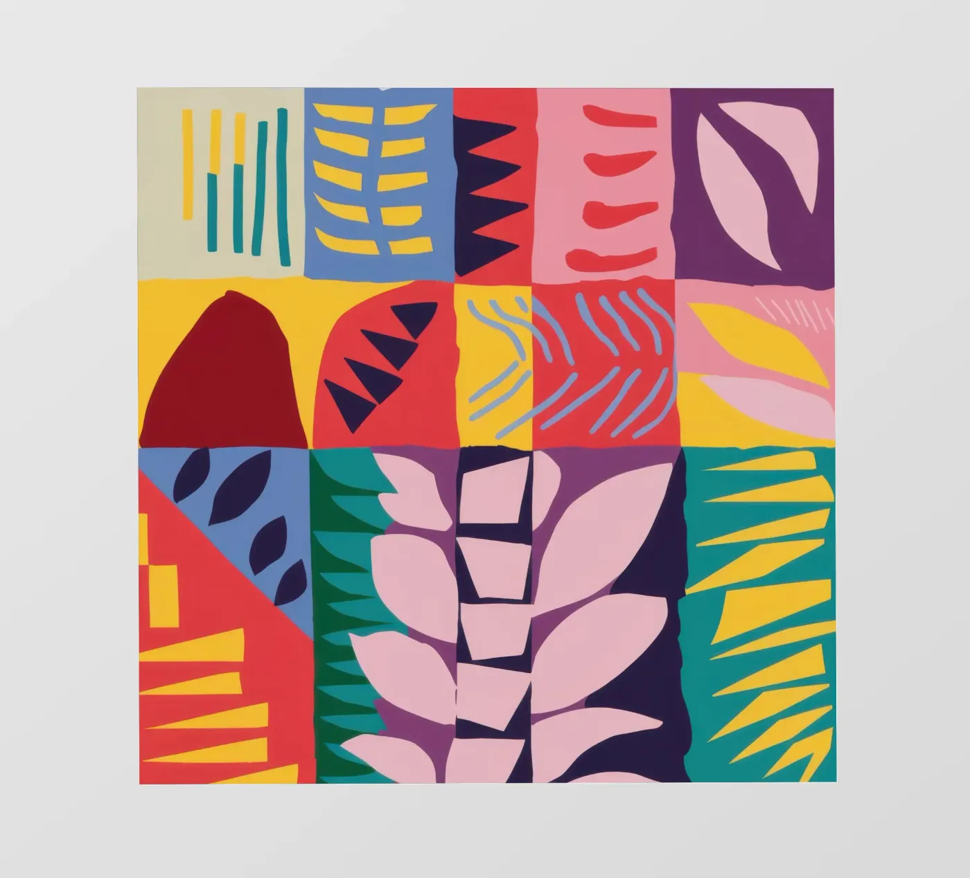Patchwork Pattern Grid Backlit Folie von Obs Canvas