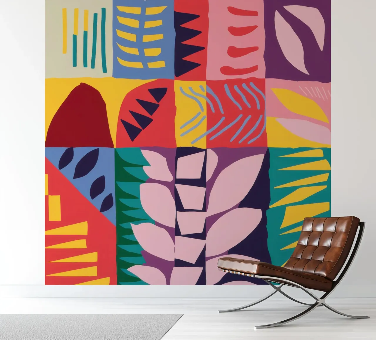 Patchwork-Muster Raster Fototapete von Obs Canvas