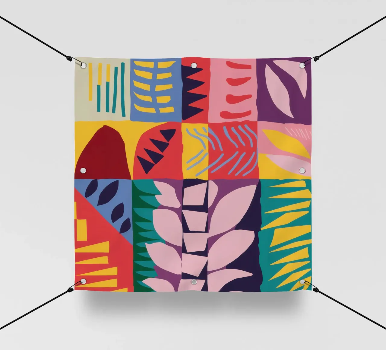 Patchwork-Muster Raster PVC Plane von Obs Canvas