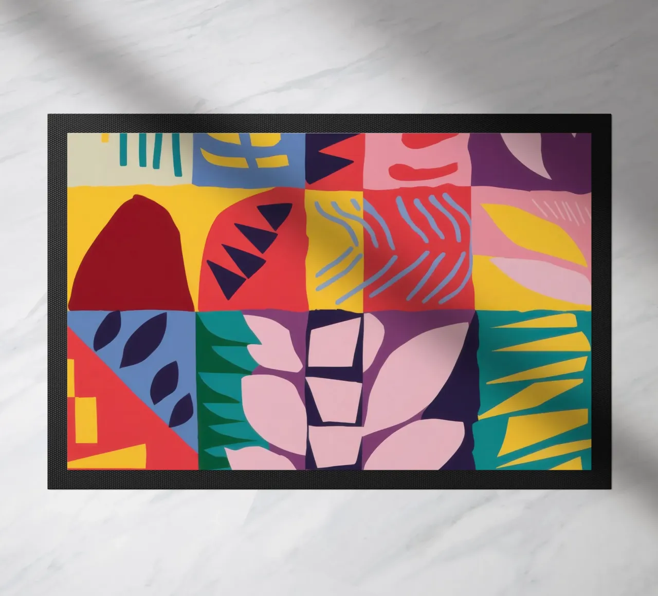 Patchwork-Muster Raster Fußmatte von Obs Canvas