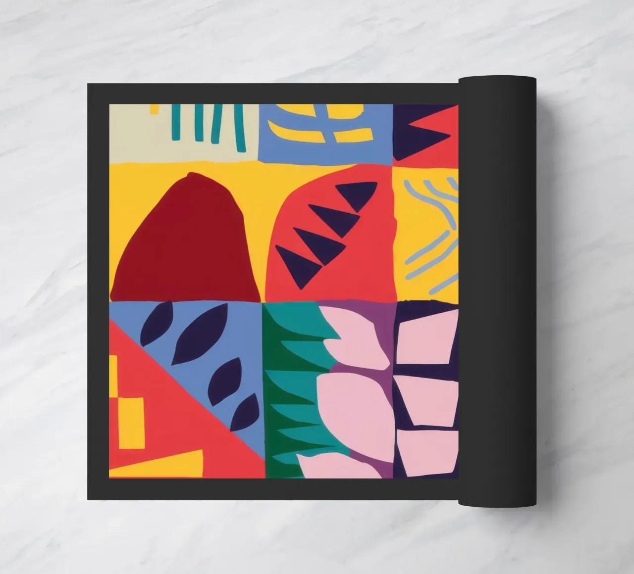 Patchwork-Muster Raster Fußmatte von Obs Canvas