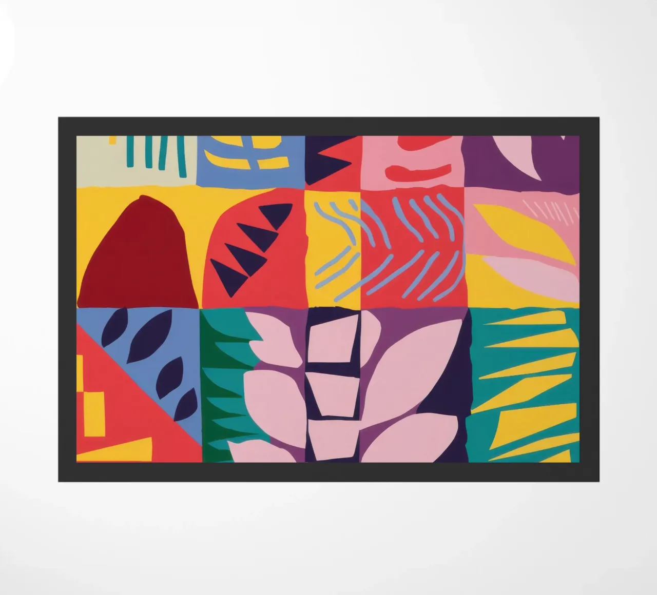 Patchwork-Muster Raster Fußmatte von Obs Canvas