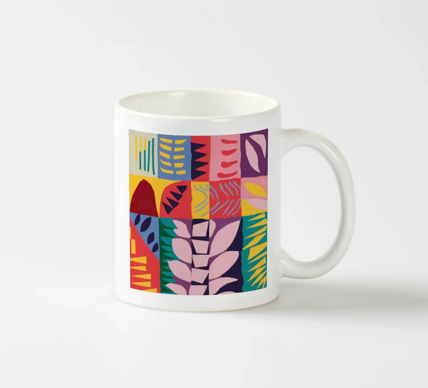 Patchwork Pattern Grid ceramic mug by Obs Canvas