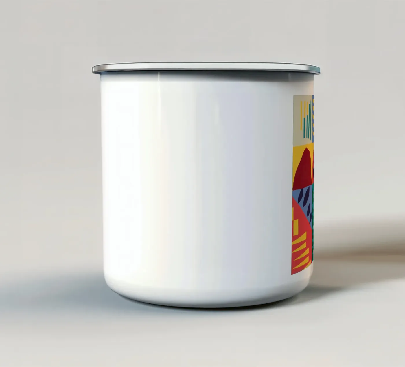 Patchwork Pattern Grid enamel mug by Obs Canvas