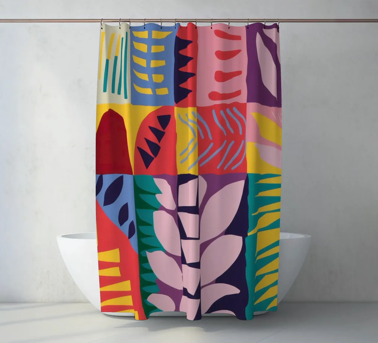 Patchwork-Muster Raster Duschvorhang von Obs Canvas