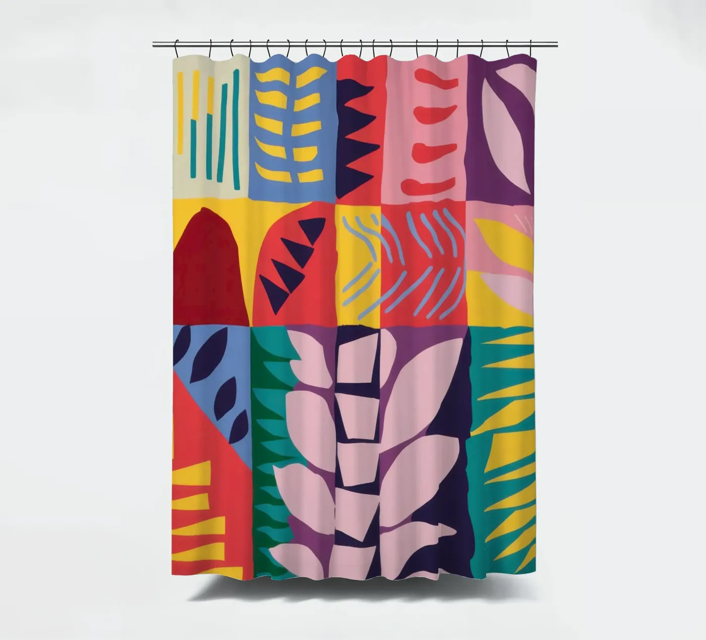 Patchwork Pattern Grid Duschvorhang von Obs Canvas