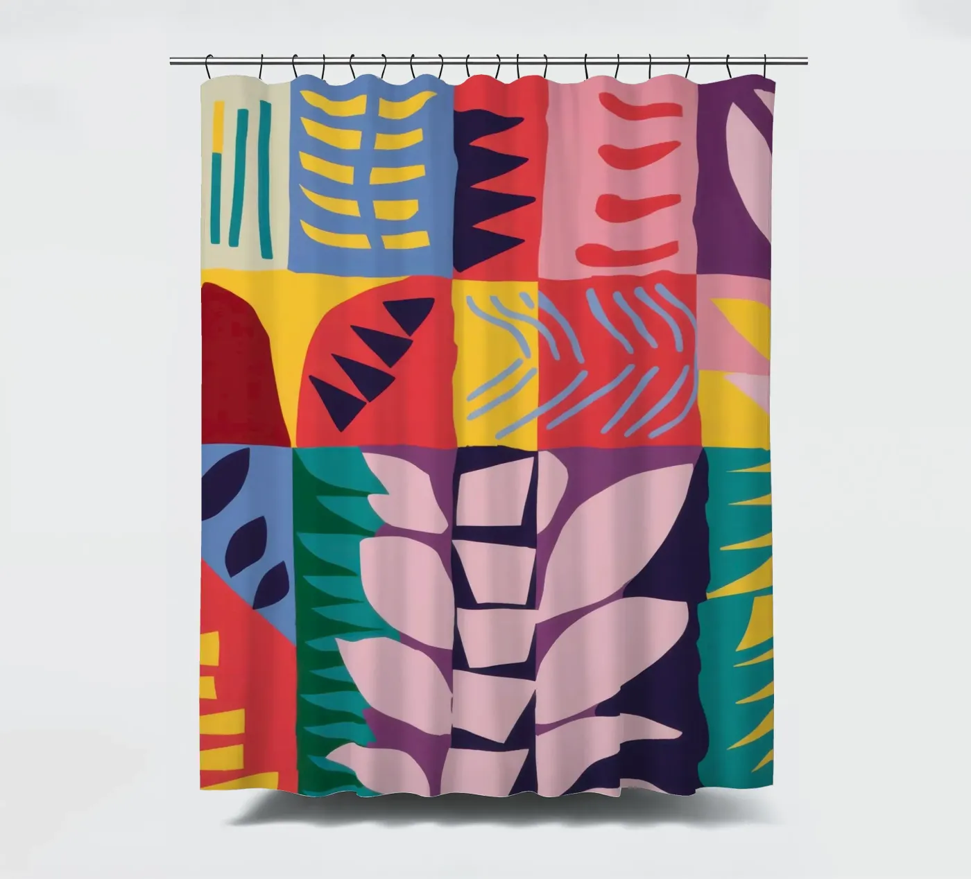 Patchwork Pattern Grid Duschvorhang von Obs Canvas