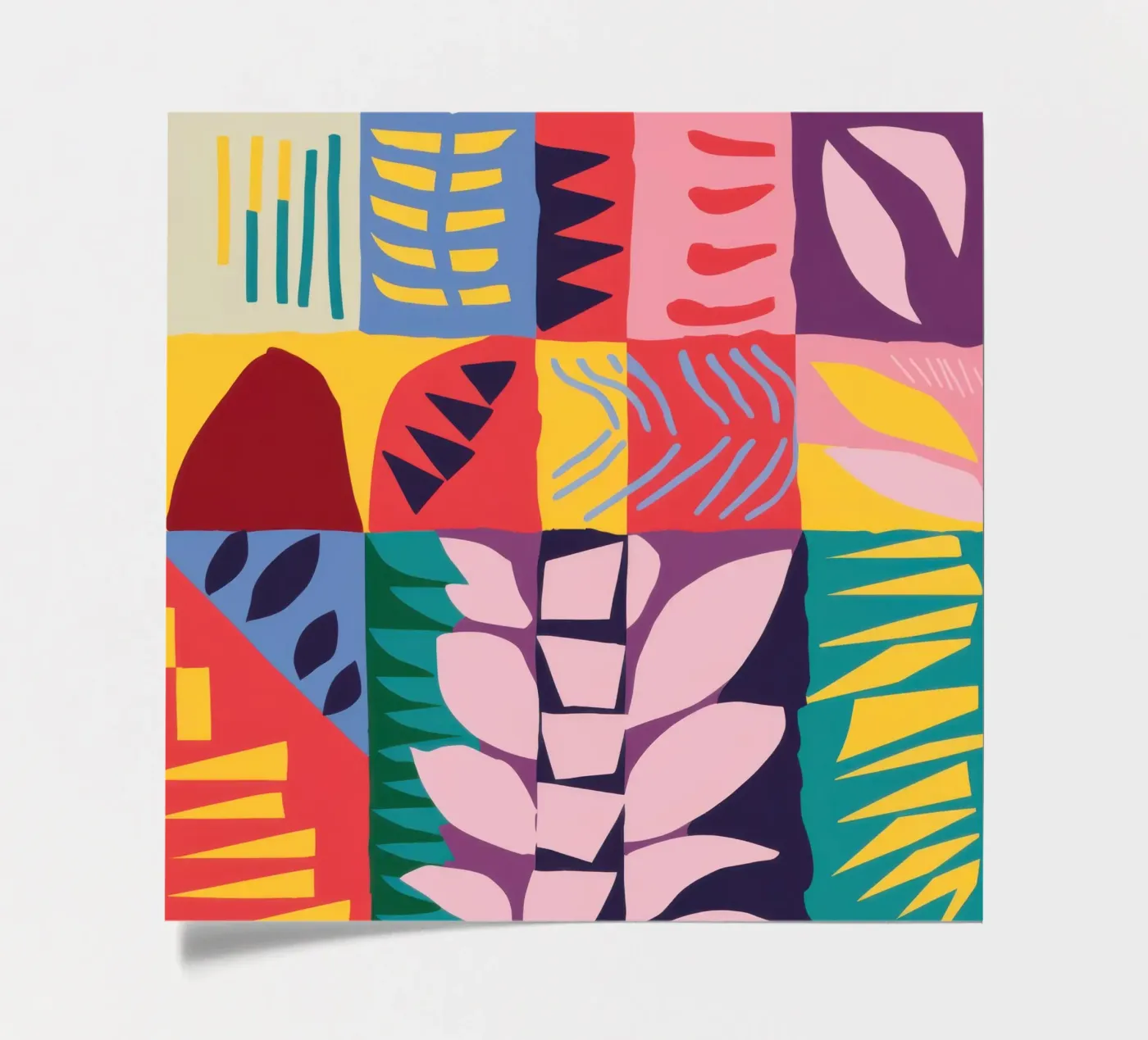 Patchwork Pattern Grid Stickerbogen von Obs Canvas