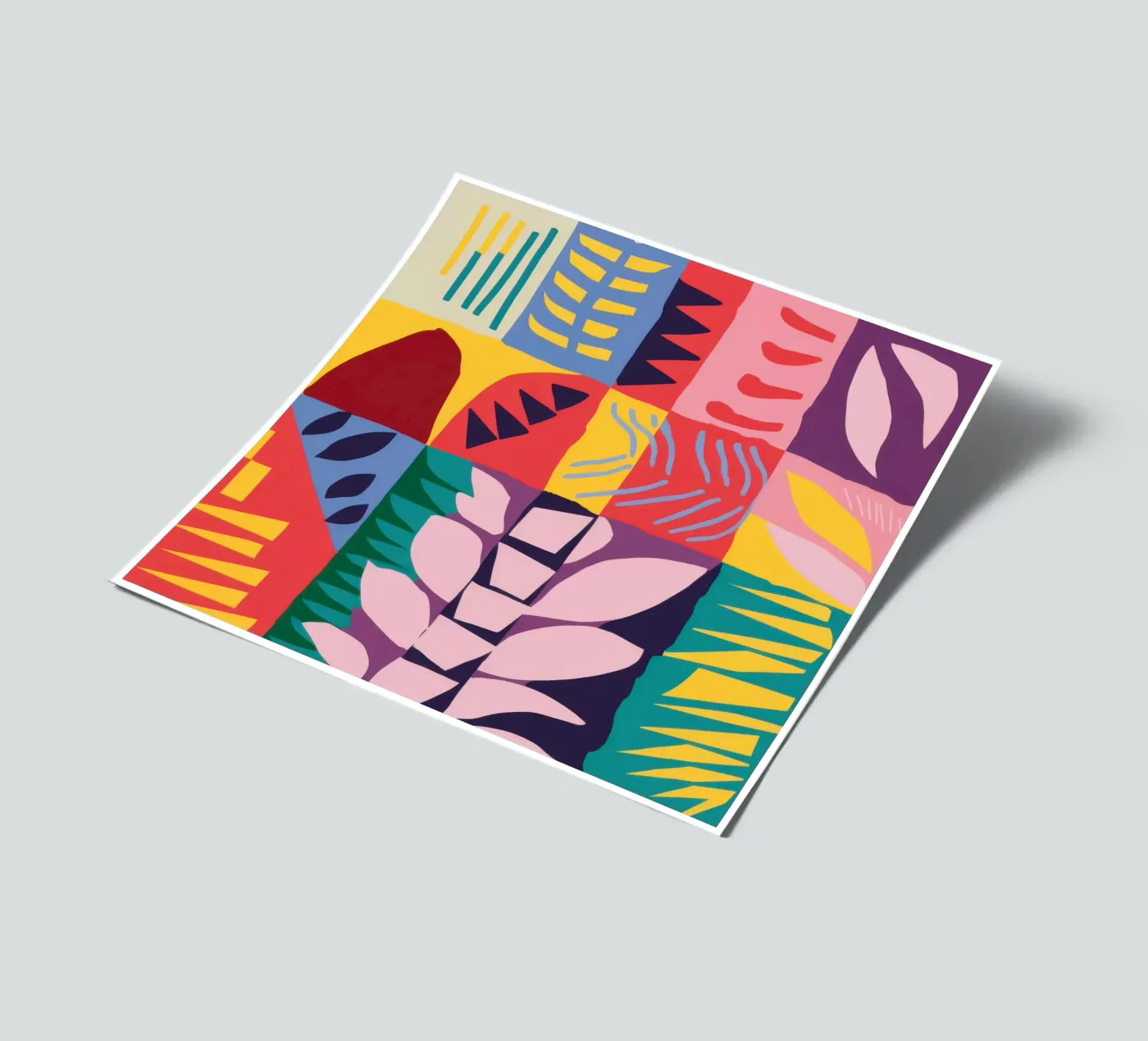 Patchwork Pattern Grid Stickerbogen von Obs Canvas