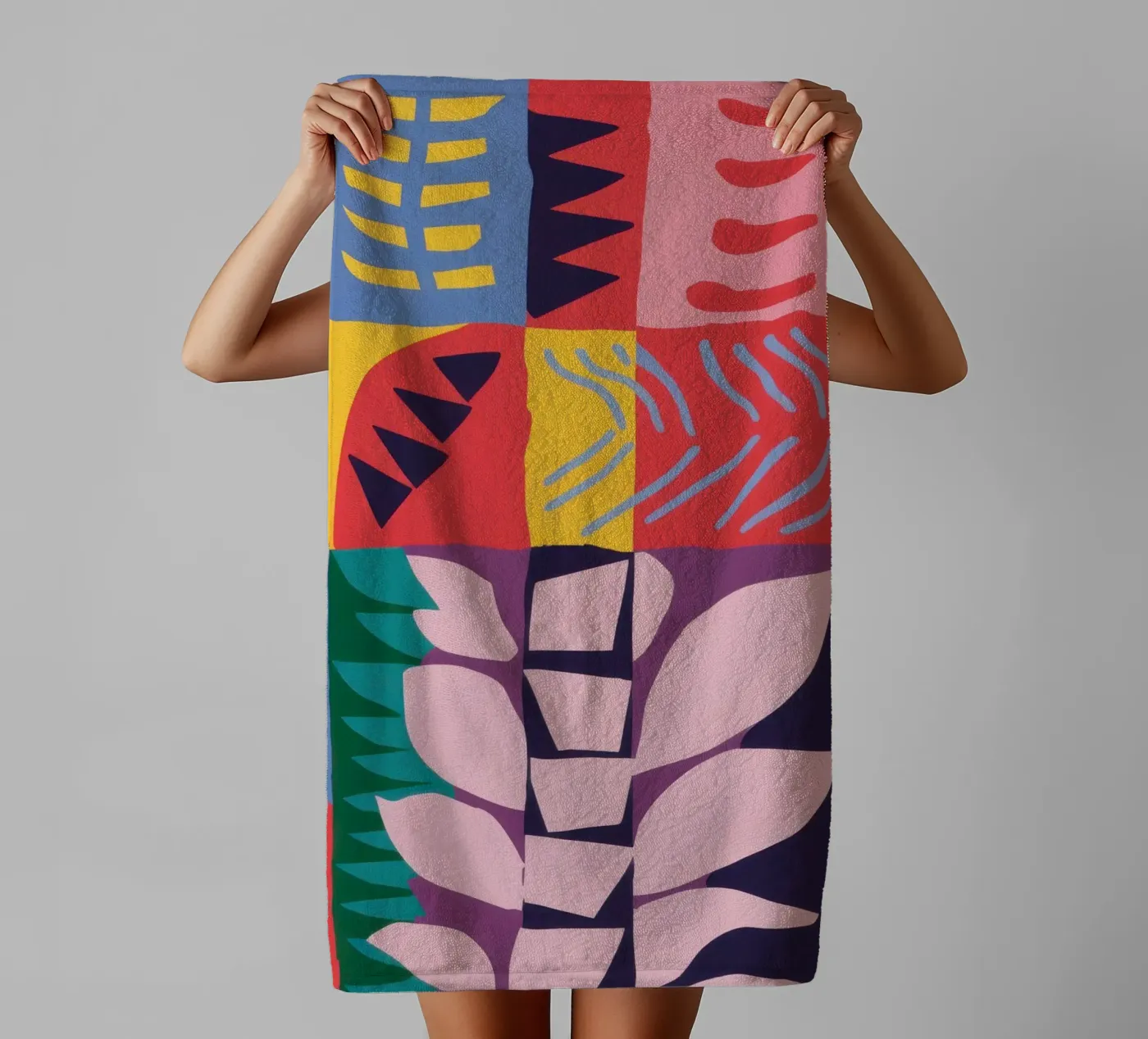 Patchwork Pattern Grid Handtuch von Obs Canvas