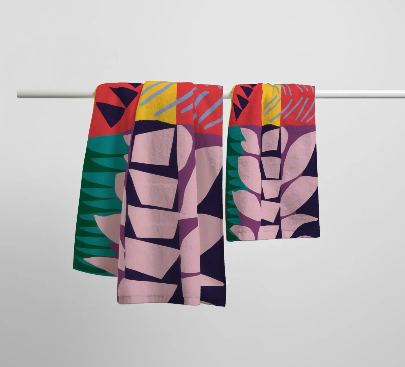 Patchwork Pattern Grid Handtuch von Obs Canvas