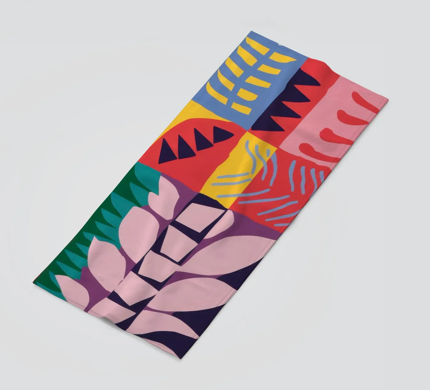 Patchwork Pattern Grid strandhanddoek van Obs Canvas