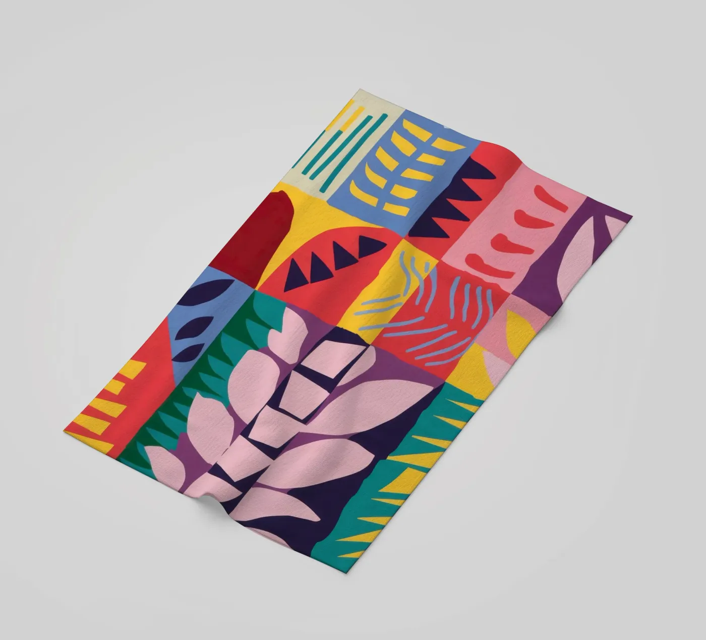 Patchwork Pattern Grid beach towel by Obs Canvas