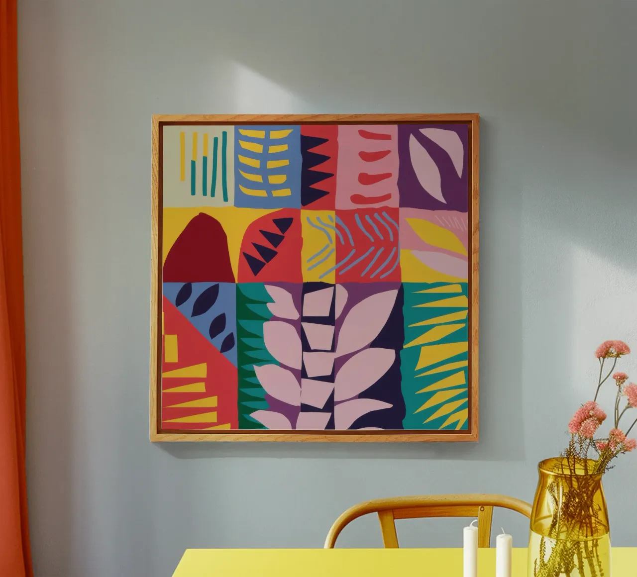 Patchwork-Muster Raster Acryl-Glas von Obs Canvas