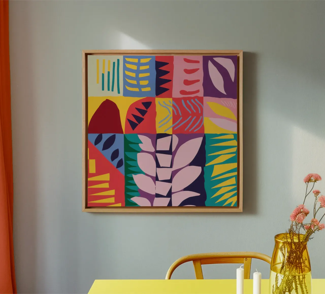 Patchwork-Muster Raster Leinwand von Obs Canvas