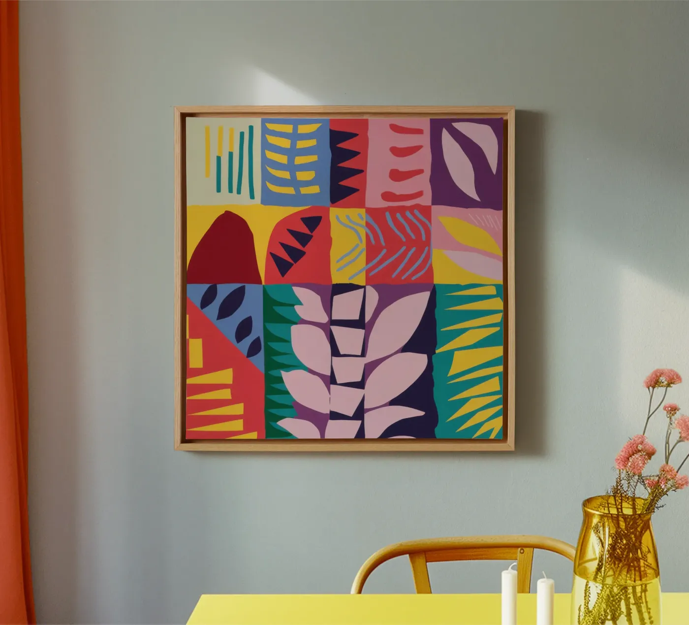 Patchwork Pattern Grid Leinwand von Obs Canvas