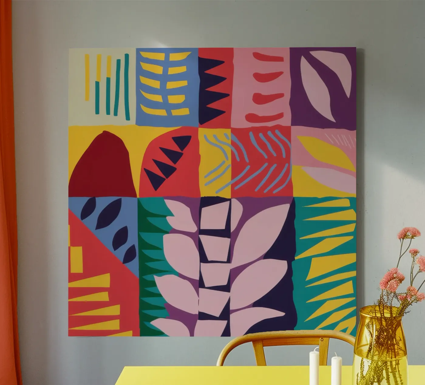 Patchwork Pattern Grid toile de Obs Canvas