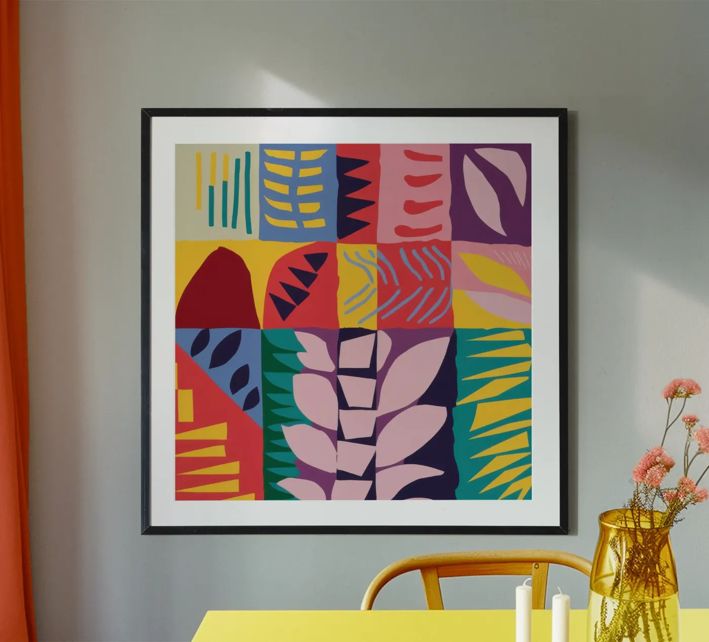 Patchwork-Muster Raster Hahnemühle von Obs Canvas