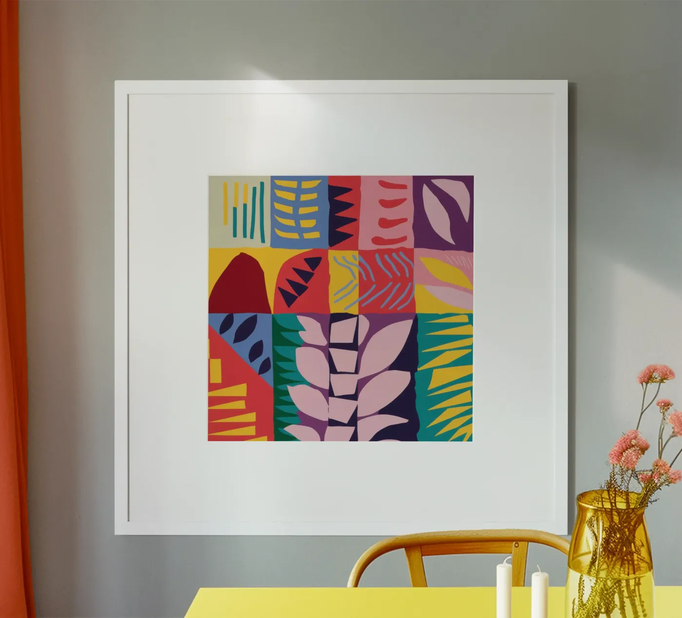 Patchwork Pattern Grid poster da Obs Canvas