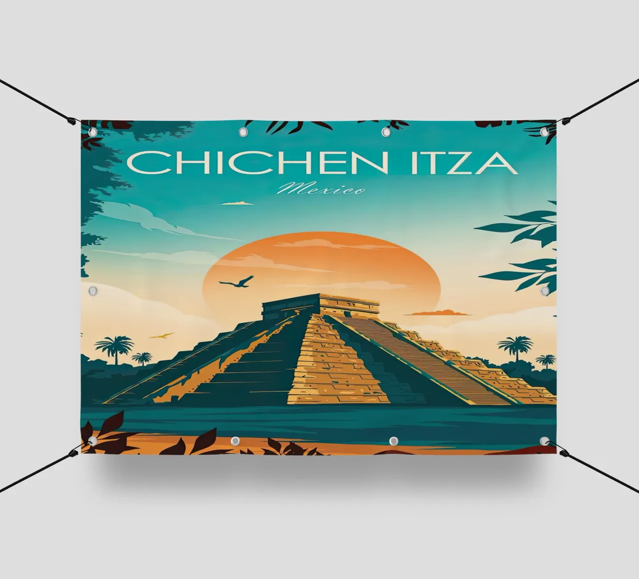 Viaggio Chichen Itza Piramide Messico telo in pvc da Hollyhully