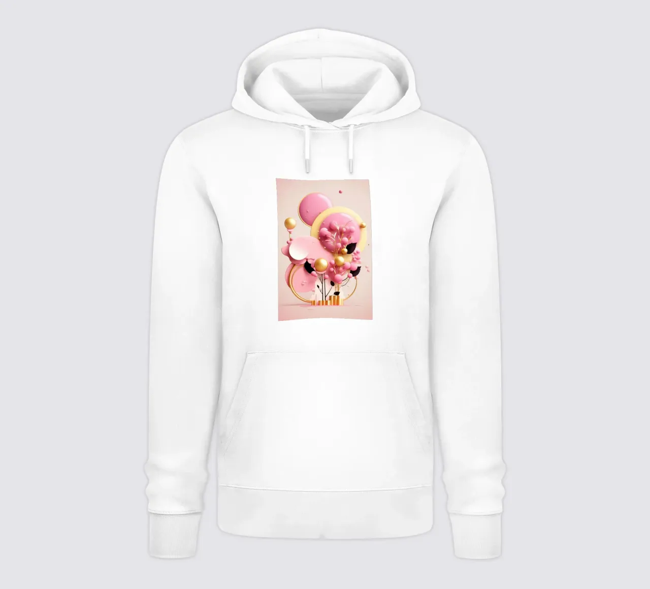 Bubblegum Oro Astratto Floreale 7 felpa con cappuccio da Tameo