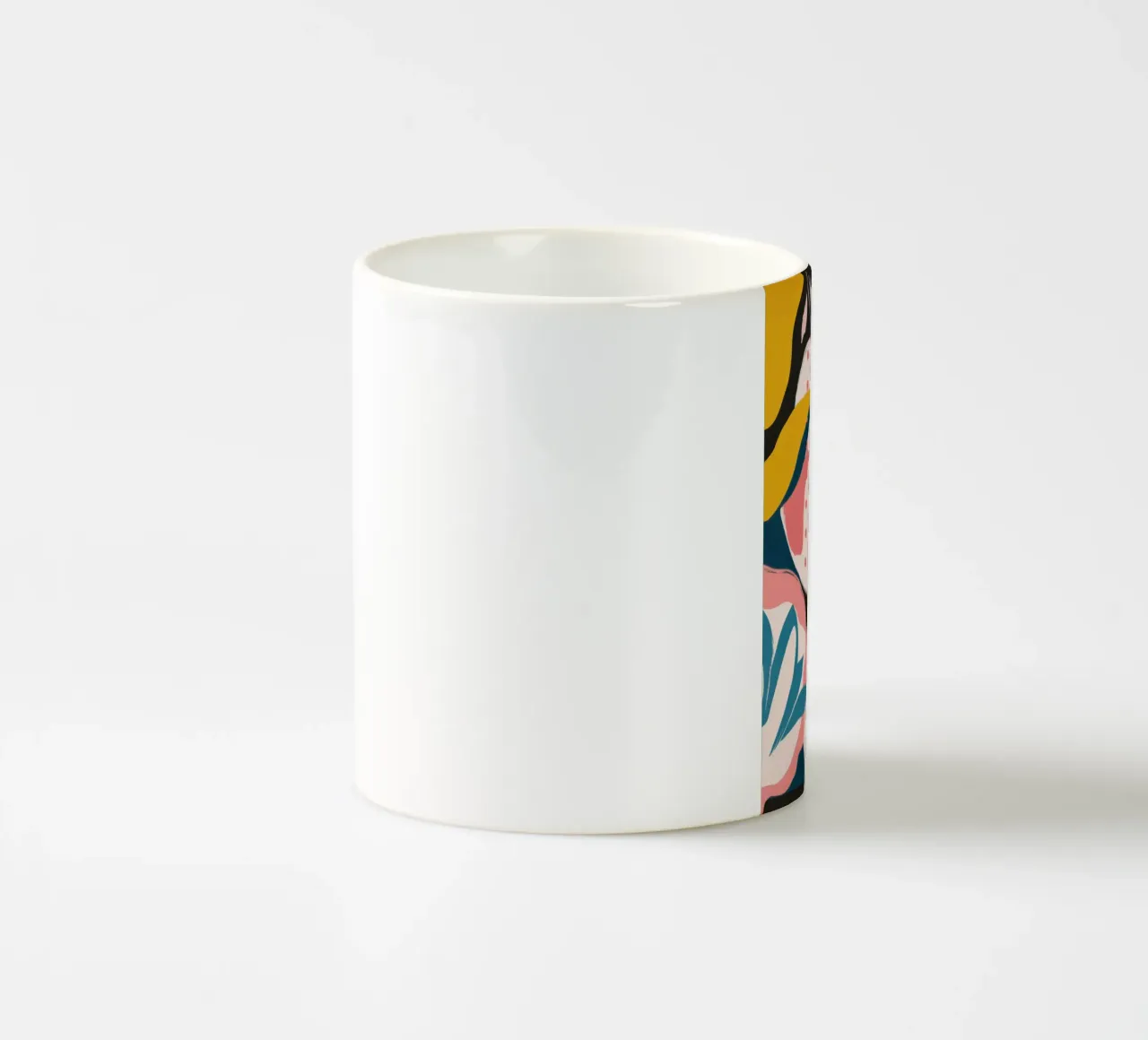 Collage di foglie rosa tazza in ceramica da Line Fable